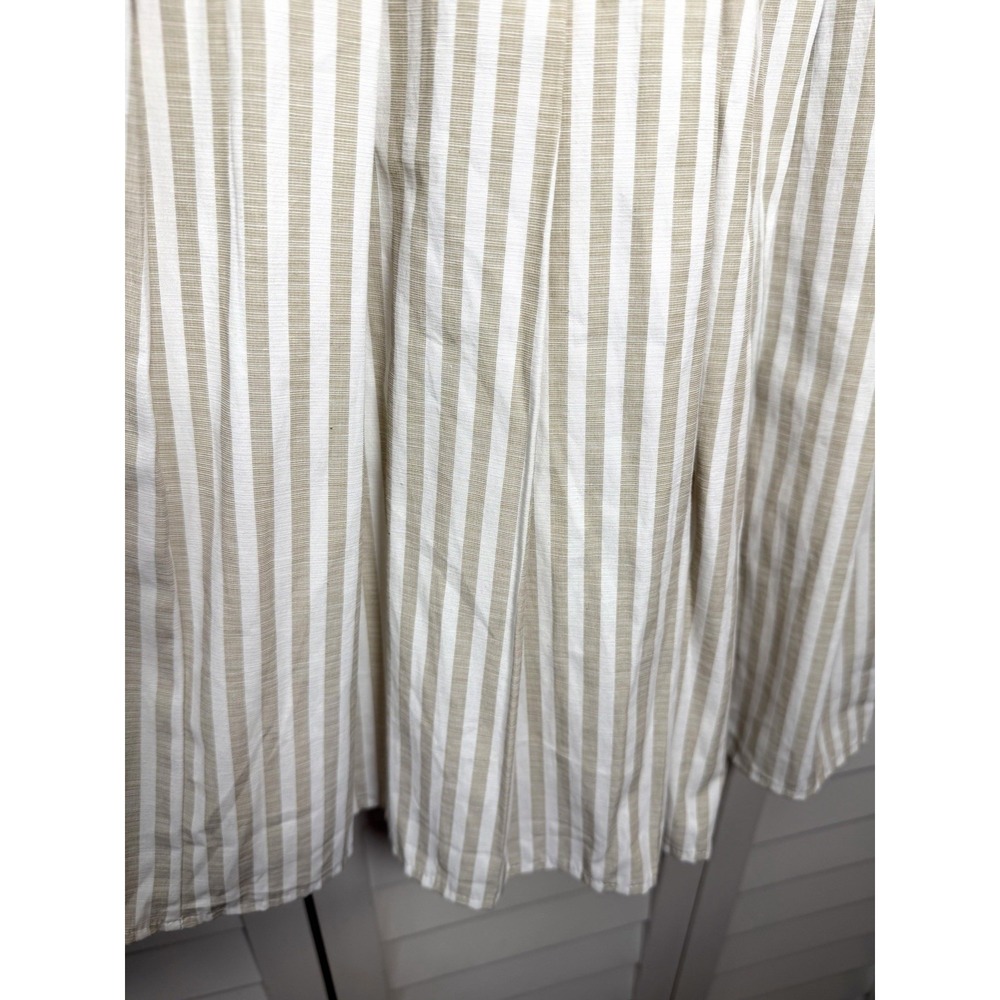 Entro Out For Fun Sand Striped Pleated Ruffle Shirt Dress Women's Size Large - Picture 11 of 14
